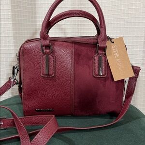Steve Madden Bloodstone NWT new Deep Red crossbody bag maroon Satchel burgundy
